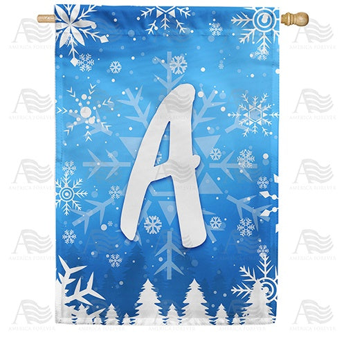 Wintry Monogram Double Sided House Flag