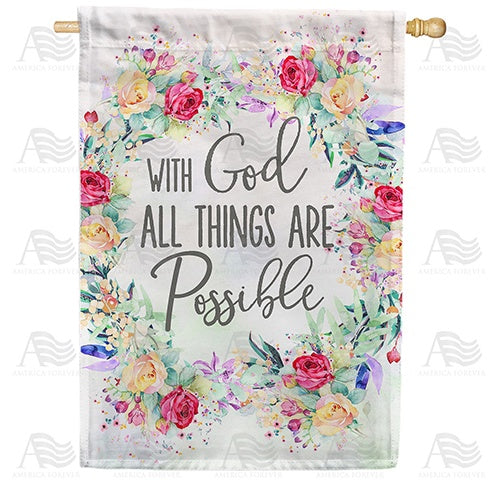 America Forever With God All Things Are Possible Double Sided House Flag