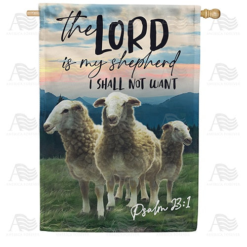 The Lord Is My Shepherd Double Sided House Flag