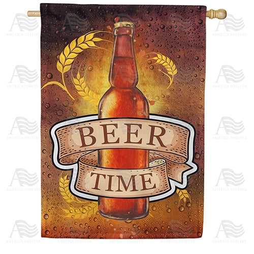 Cold Brew Time Double Sided House Flag