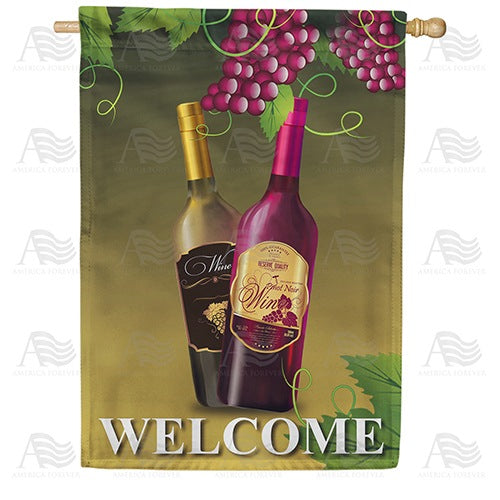 Wine Welcome Double Sided House Flag