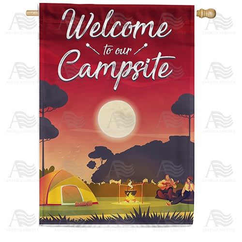 Welcome To Our Campsite Double Sided House Flag