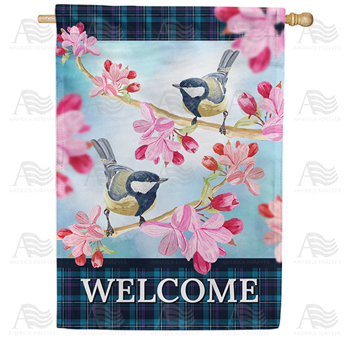 Spring Tweets Welcome Double Sided House Flag