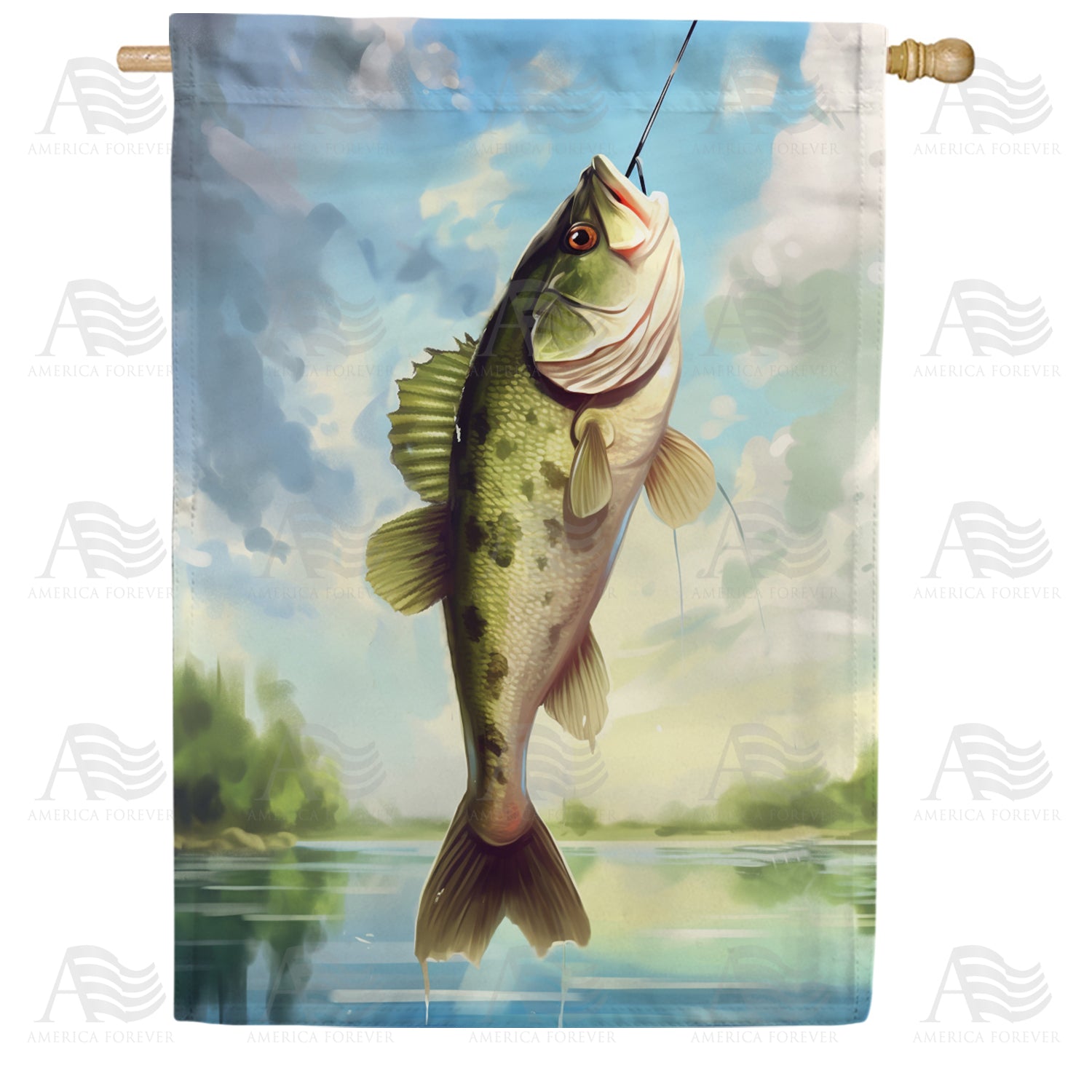 Trophy Bass Double Sided House Flag