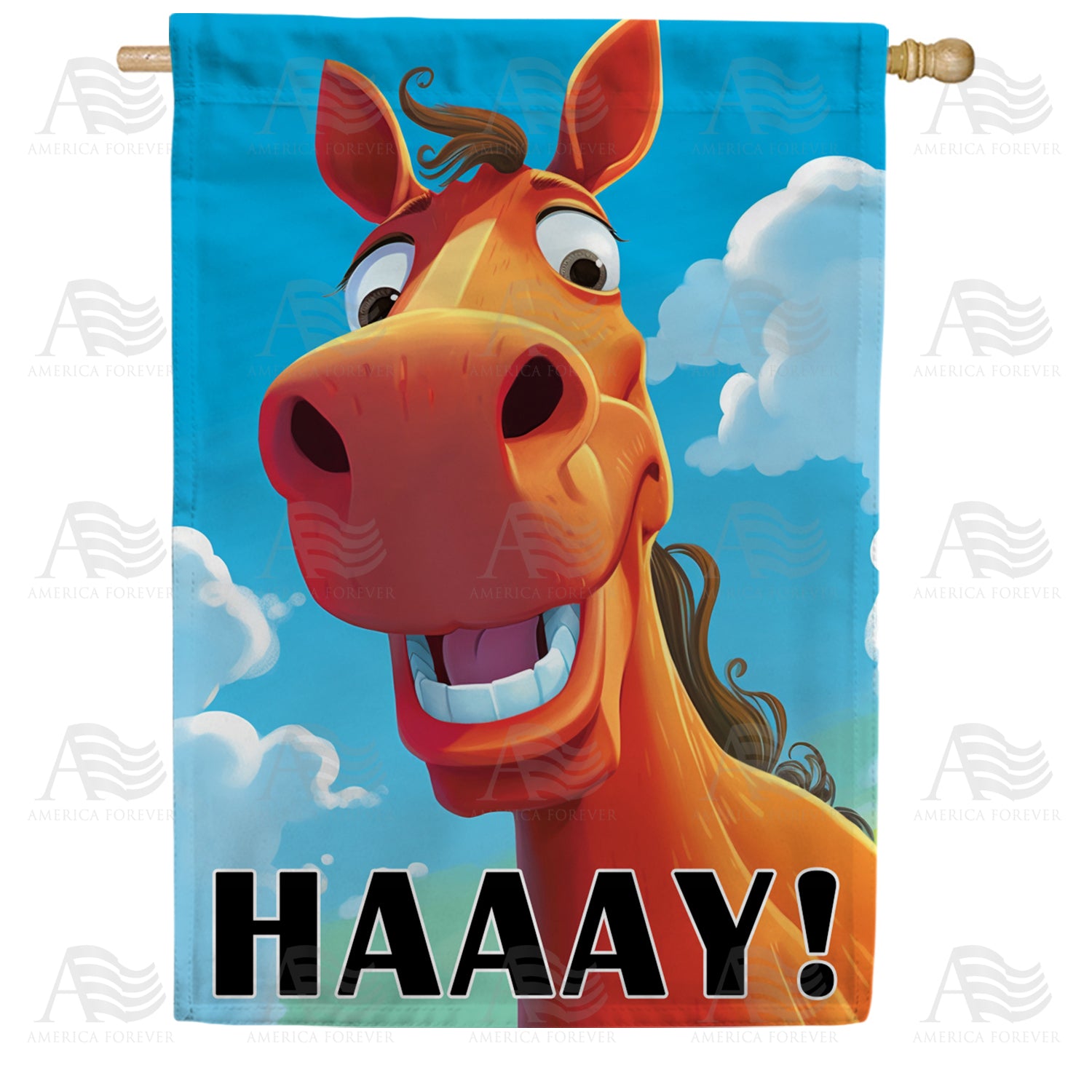 Straight From The Horse's Mouth Double Sided House Flag