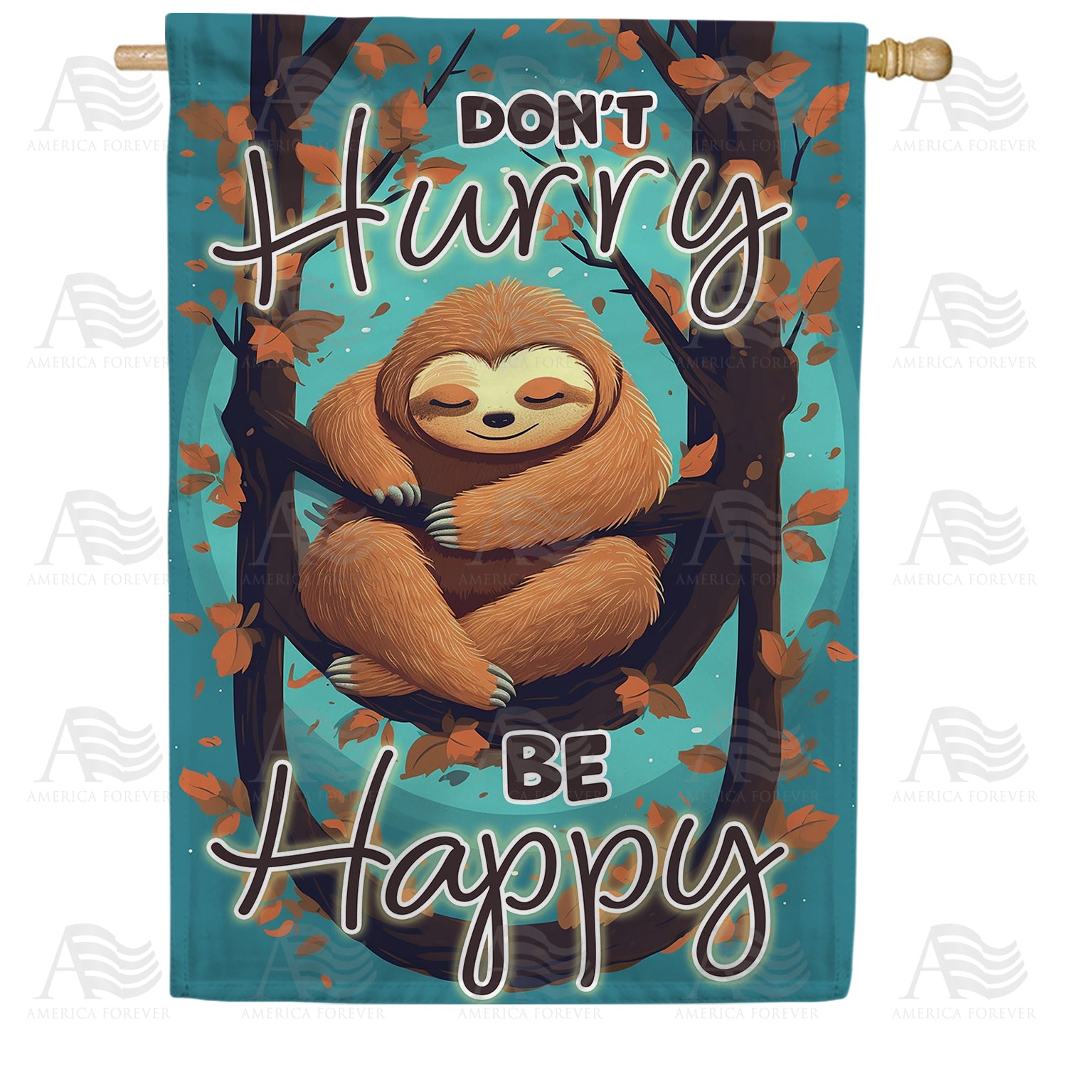 Happy Sloth Double Sided House Flag