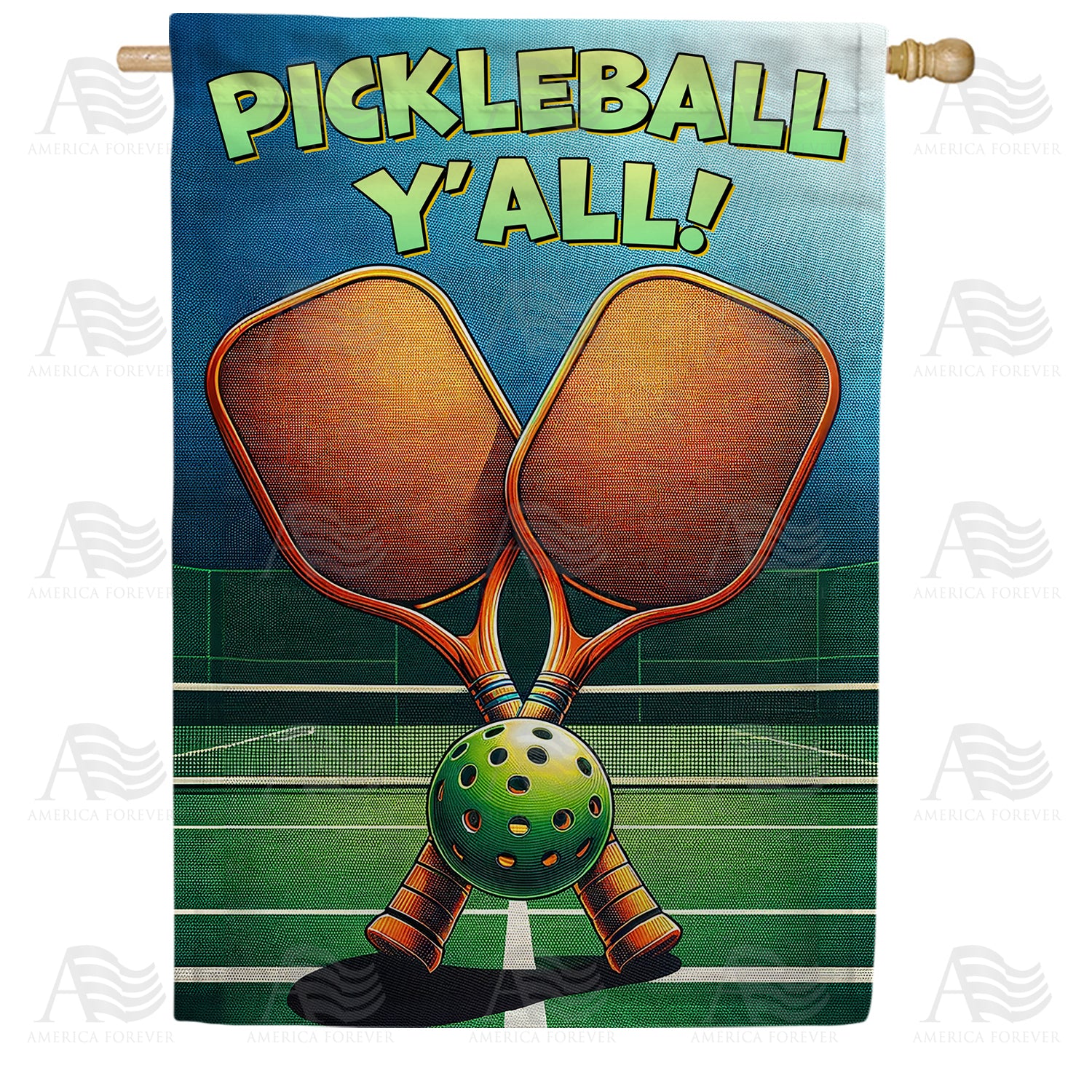 Courtside Pickleball Rally Double Sided House Flag