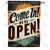 Retro Come In We're Open Sign Double Sided House Flag