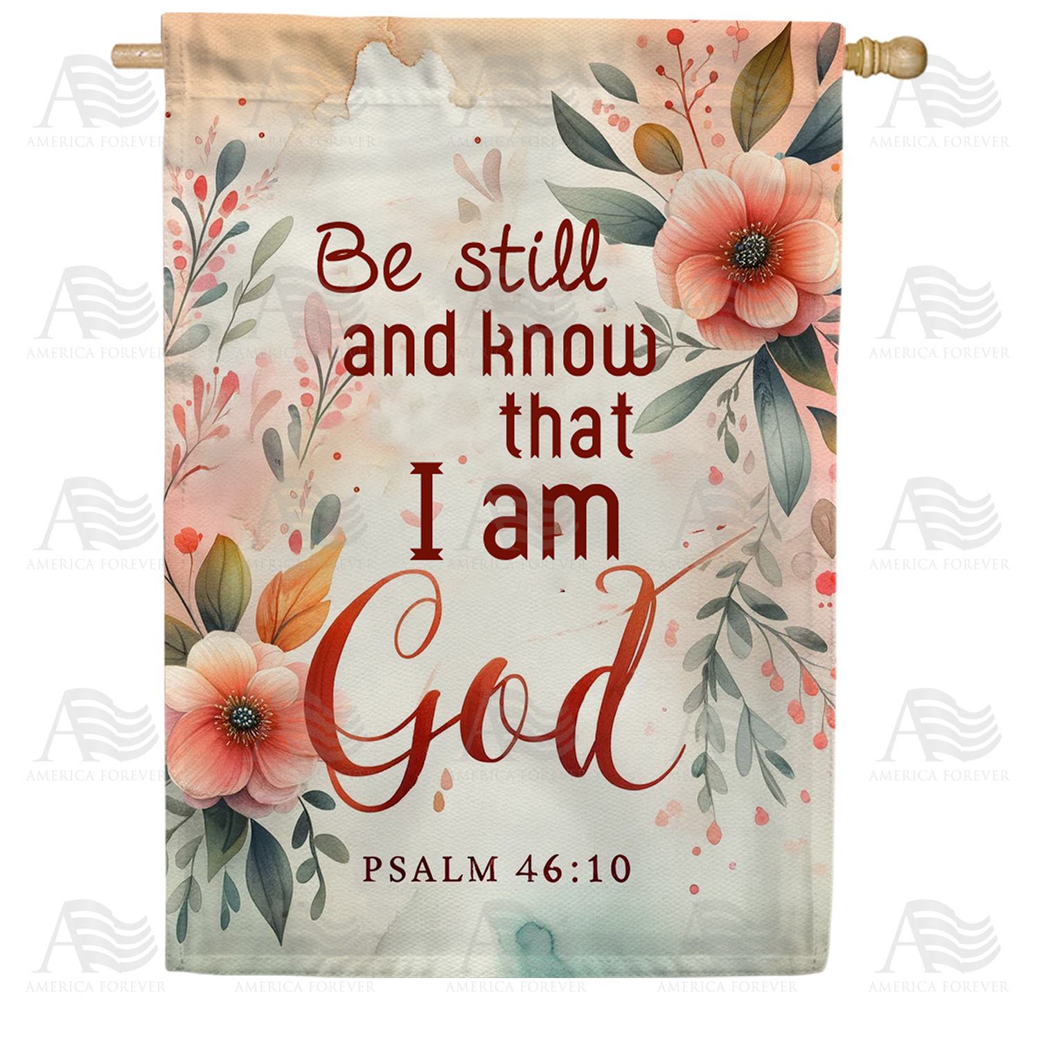 Floral Serenity Scripture Double Sided House Flag
