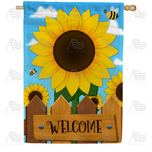Sunflower Welcome Double Sided House Flag