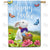 Easter Bunny with Patriotic Tie Double Sided House Flag