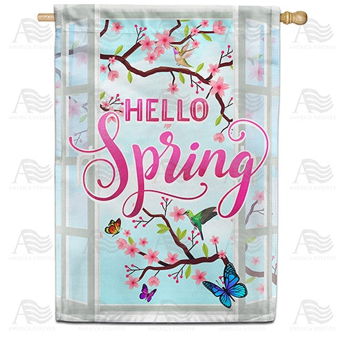 Open the Window to Spring Double Sided House Flag