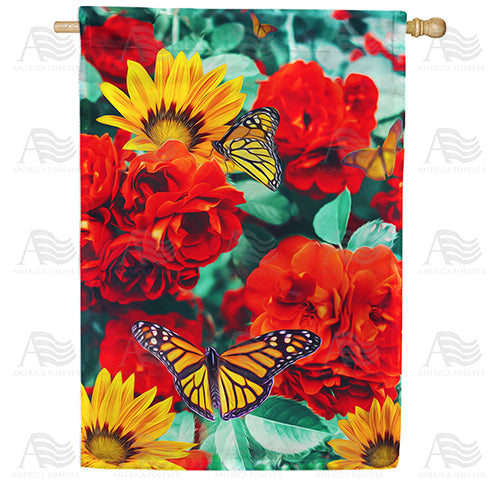 Monarch Butterflies Double Sided House Flag