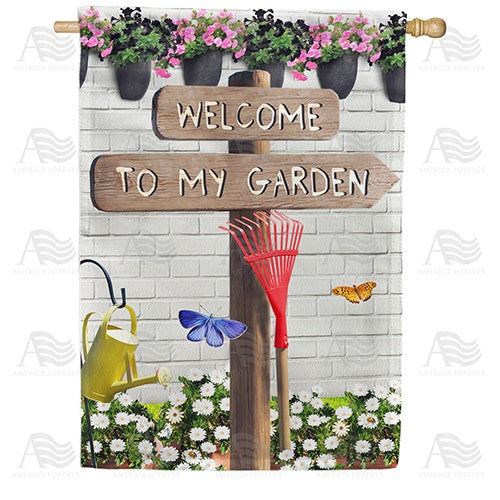 This Way To My Garden Double Sided House Flag