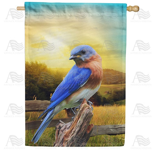 Bluebird In The Country Double Sided House Flag