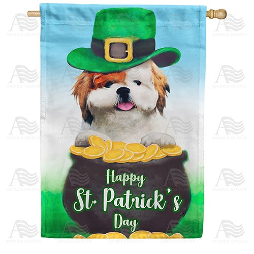 Lucky, The Irish Dog Double Sided House Flag
