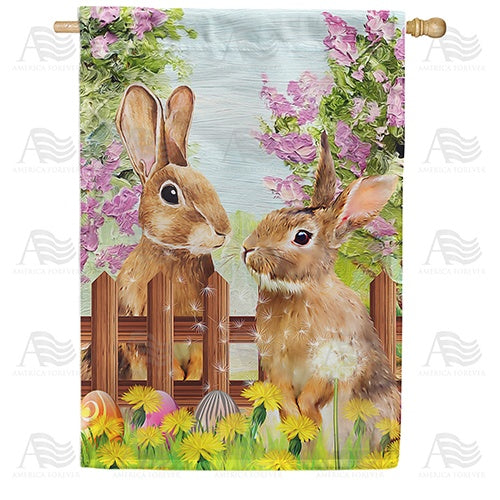 Discussing Easter Deliveries Double Sided House Flag