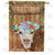 Brown And White Heifer Double Sided House Flag