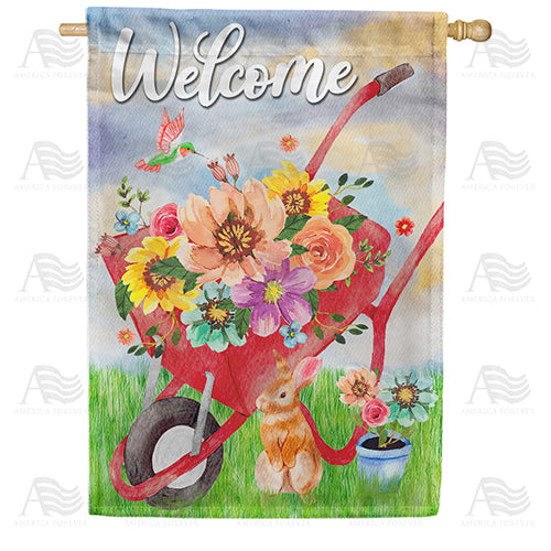 Spring Welcome Double Sided House Flag