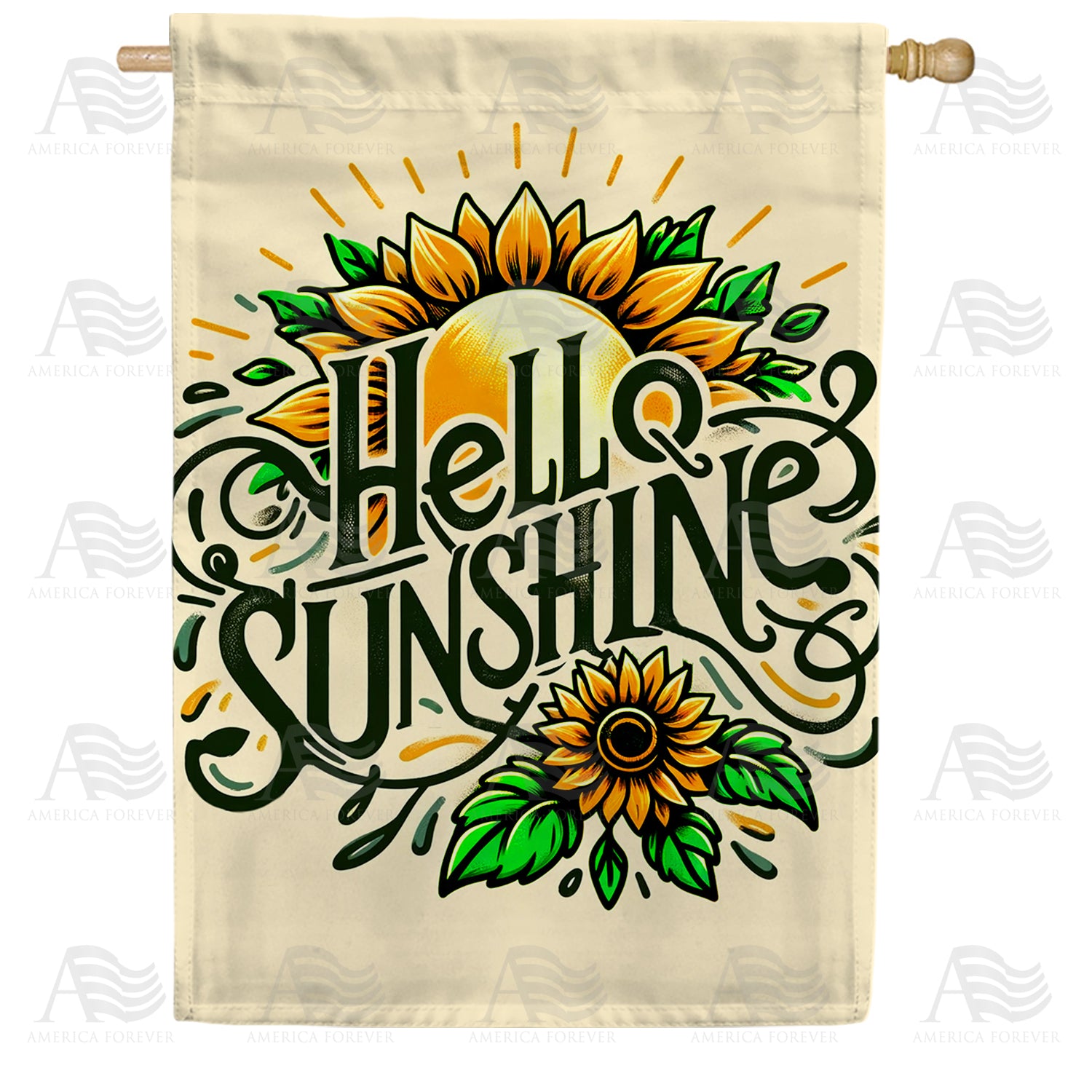 Radiant Sunflower Greetings Double Sided House Flag