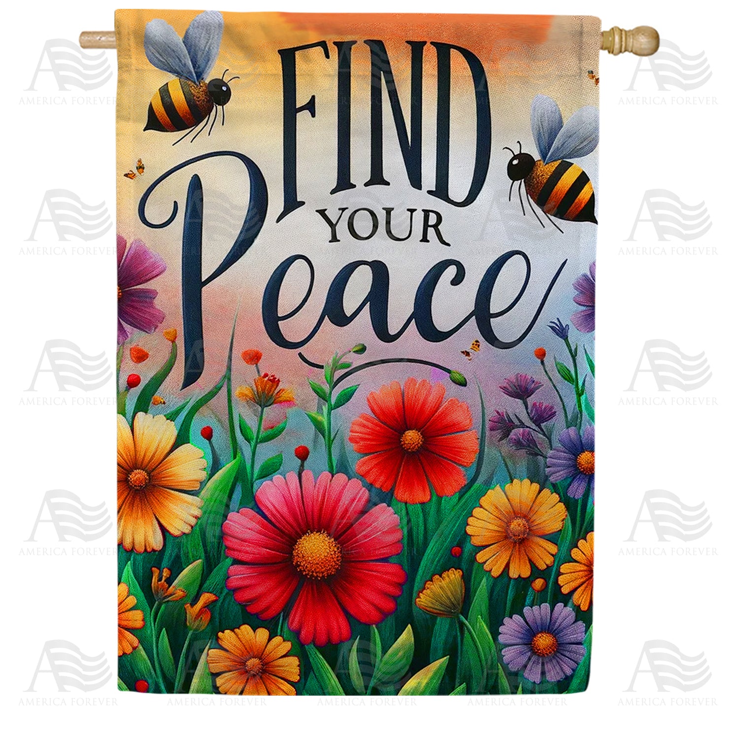 Find Your Peace Double Sided House Flag