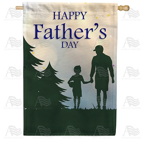 Childhood Memories Of Dad Double Sided House Flag