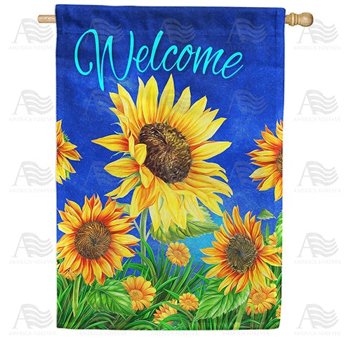 Sunflowers Welcome Double Sided House Flag