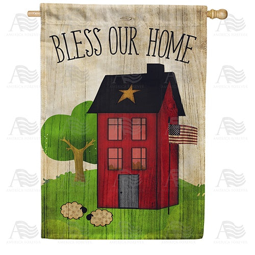 Americana Bless Our Home Double Sided House Flag