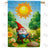 Gnome Basking In Sunlight Double Sided House Flag