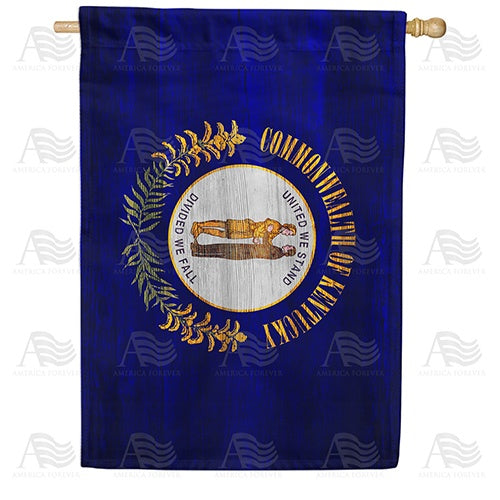Kentucky State Wood-Style Double Sided House Flag