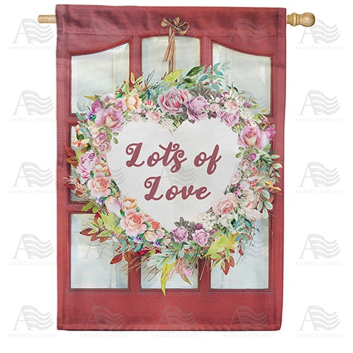 Home Is Where The Heart Is Wreath Double Sided House Flag