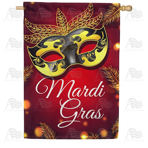 At The Mardi Gras Ball Double Sided House Flag