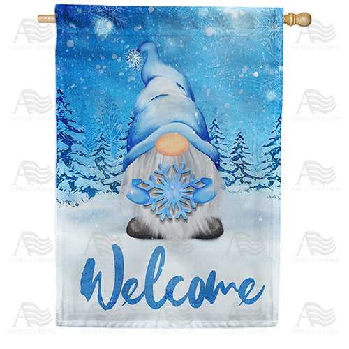 Welcome To Winter Gnomeland Double Sided House Flag