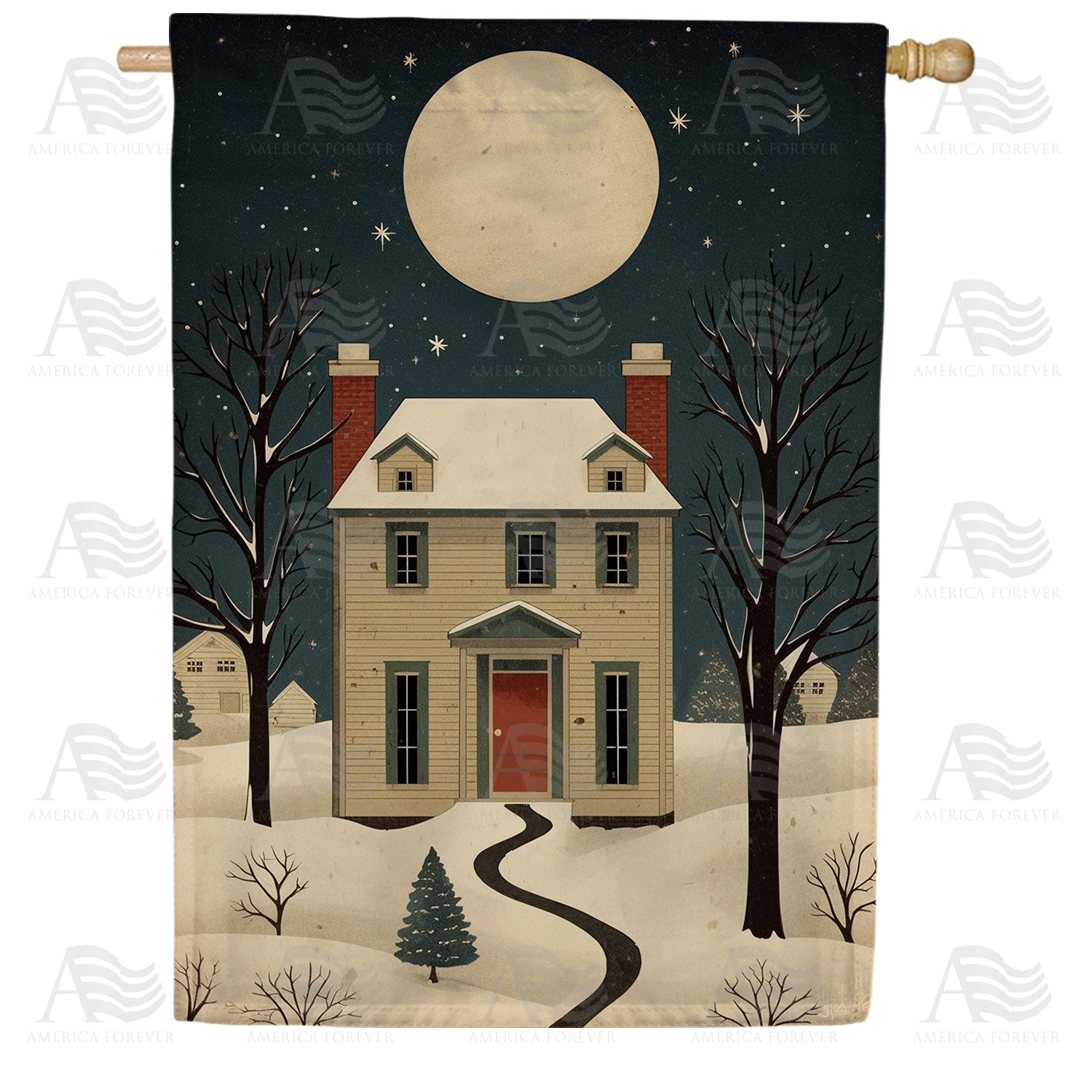 Warm & Cozy At Home Double Sided House Flag