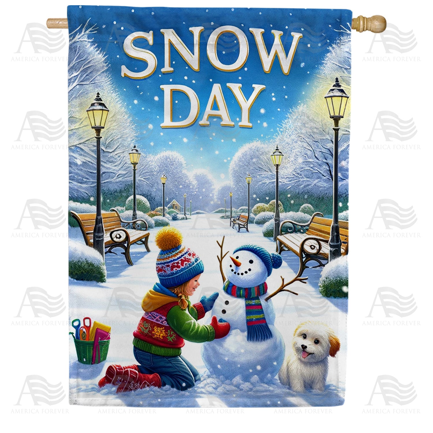 Winter Wonderland Snow Day Double Sided House Flag