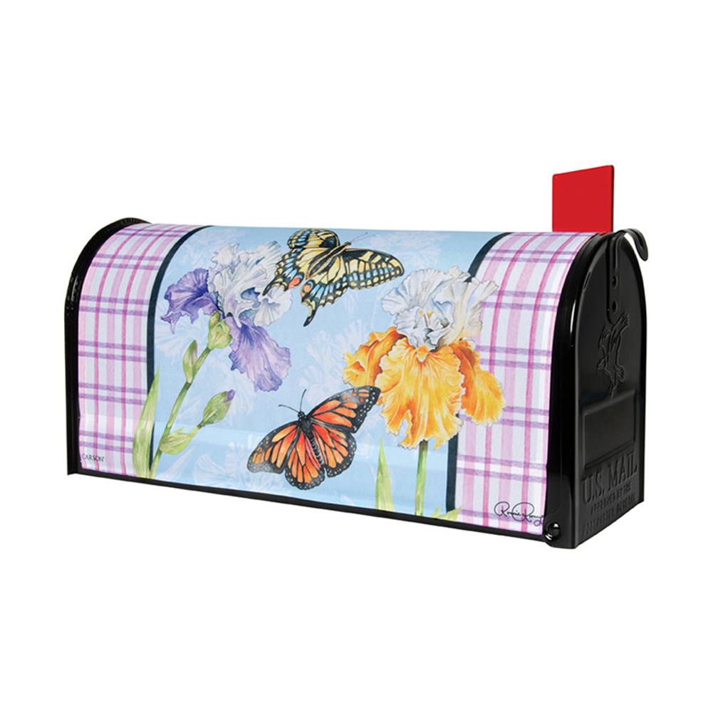 Iris Butterflies Mailbox Cover