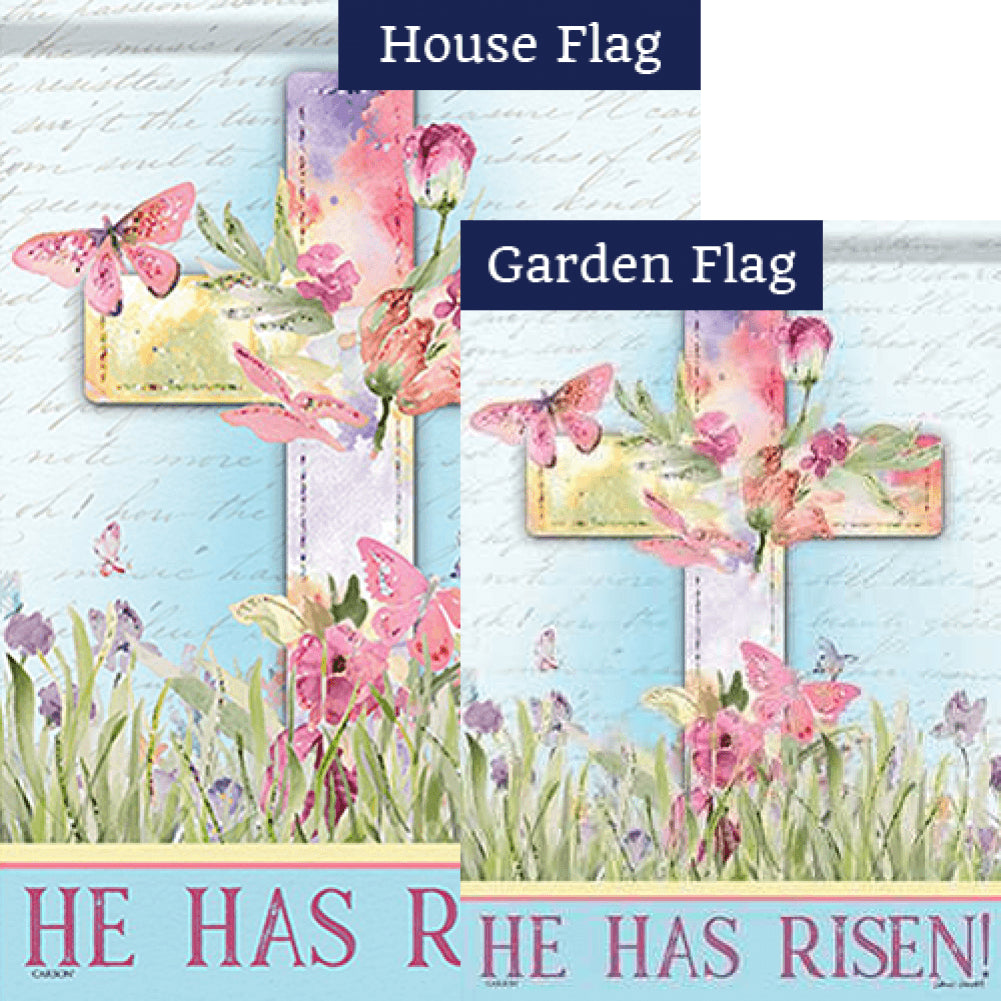Watercolor Sunrise Glitter Trends Double Sided Flags Set (2 Pieces)