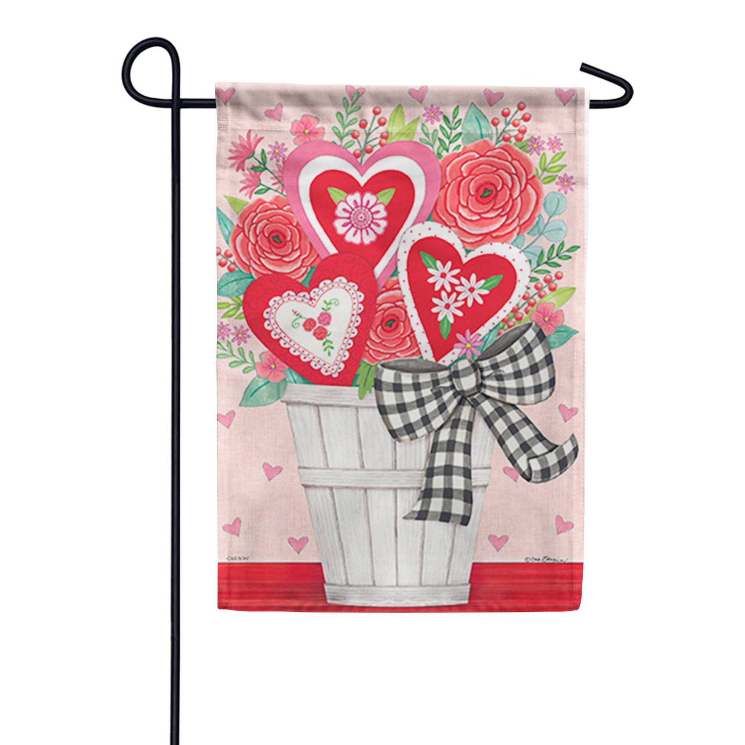 Valentine Basket Garden Flag