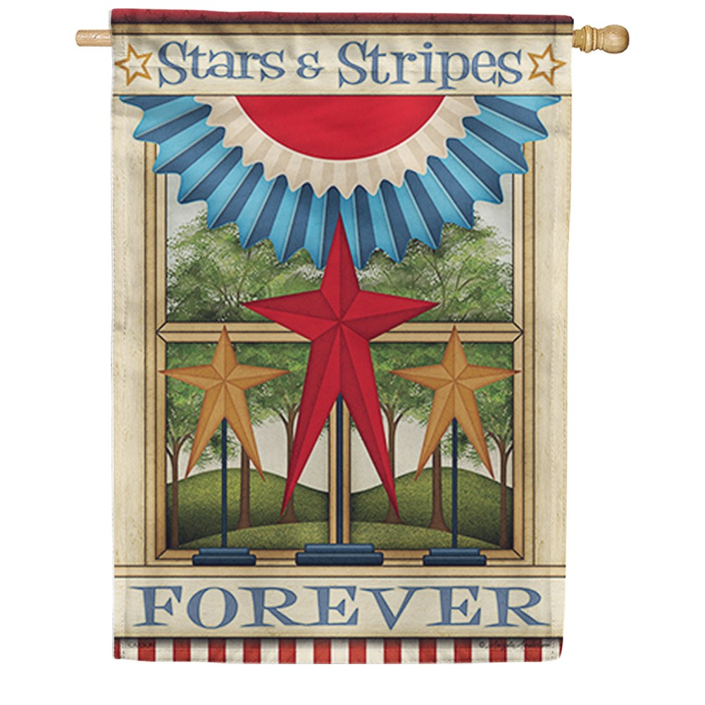 Stars & Stripes Forever Double Sided House Flag
