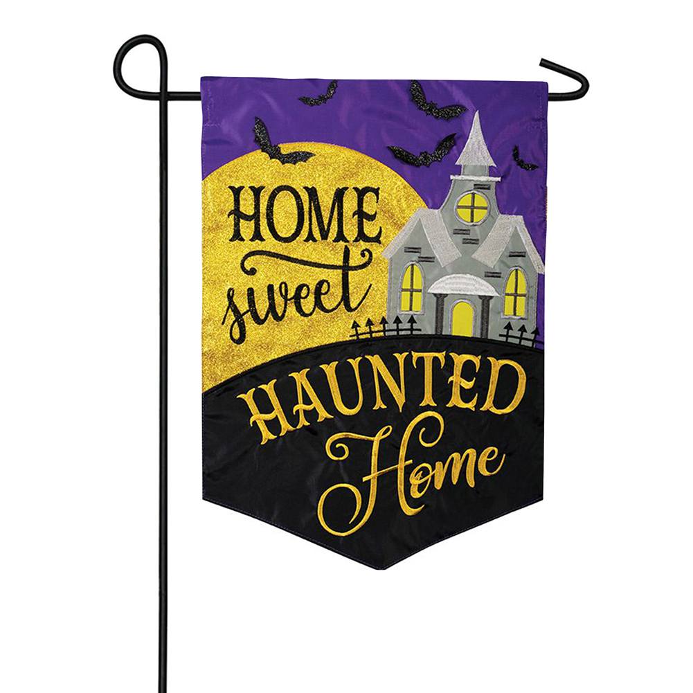Haunted Home Double Applique Garden Flag