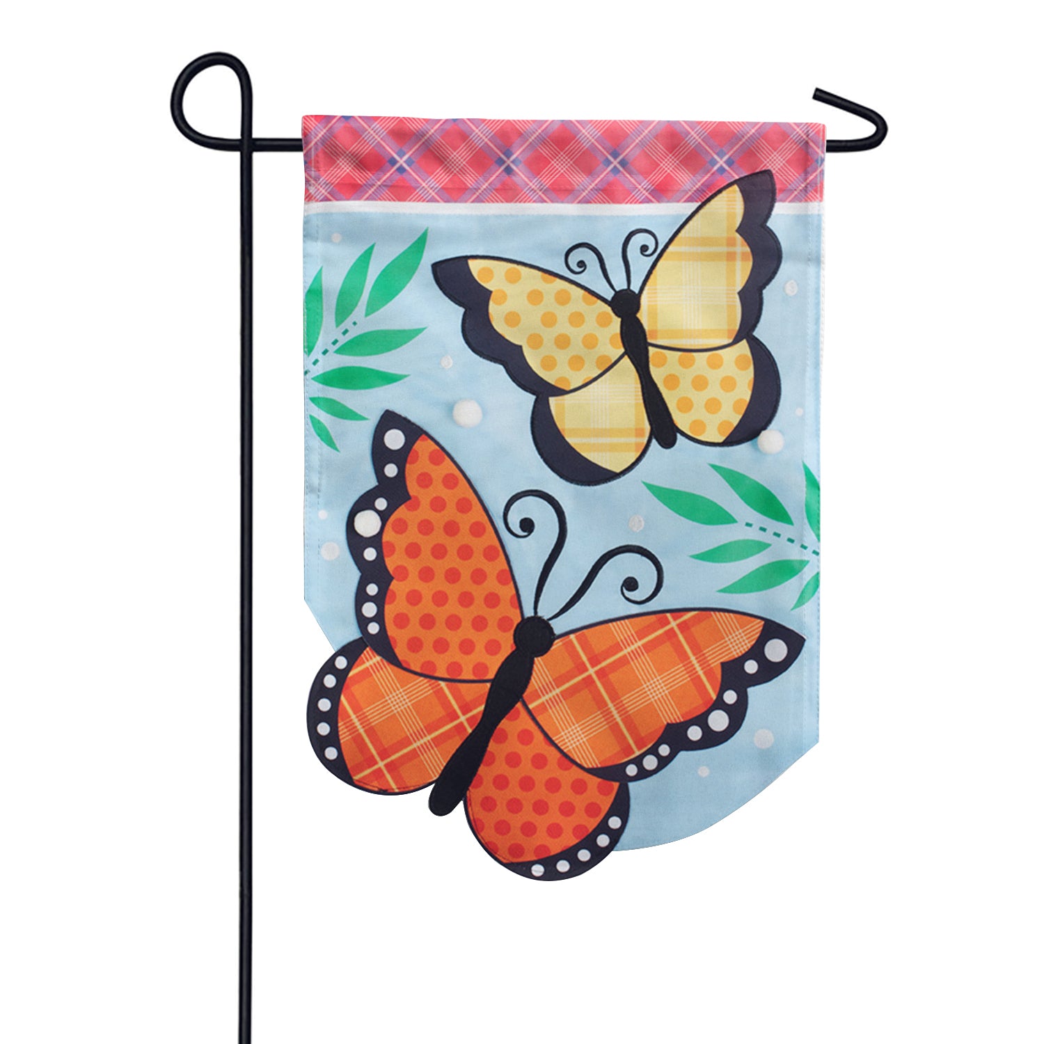 Butterflies Double Applique Garden Flag