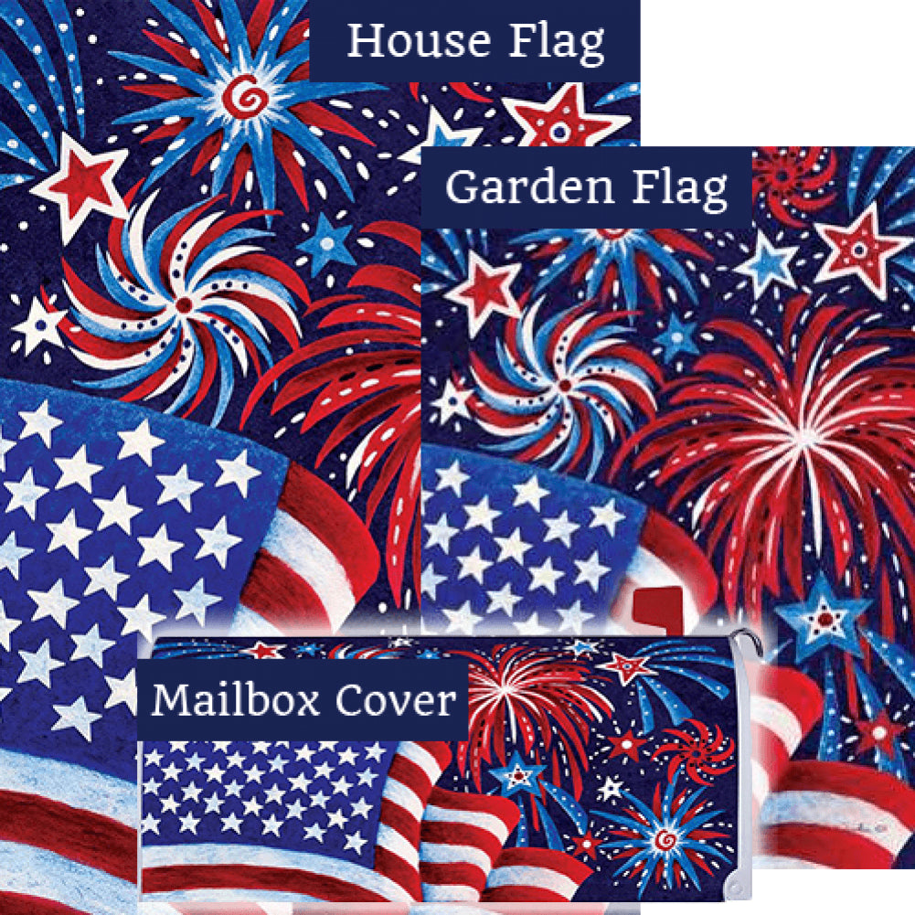 Fireworks And Flag Yard Makeover Set (3 Pieces)