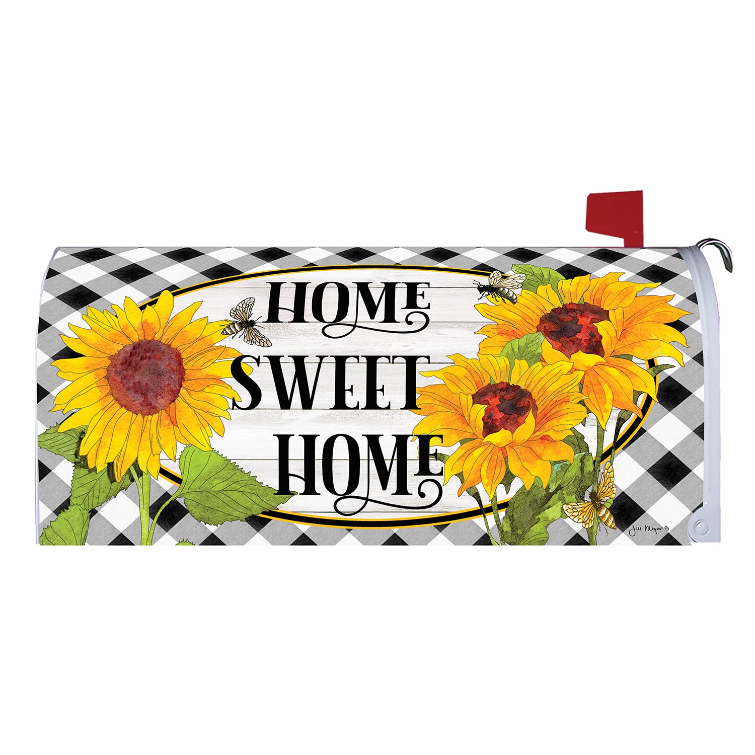 Custom Decor Sunflower Check Mailbox Cover