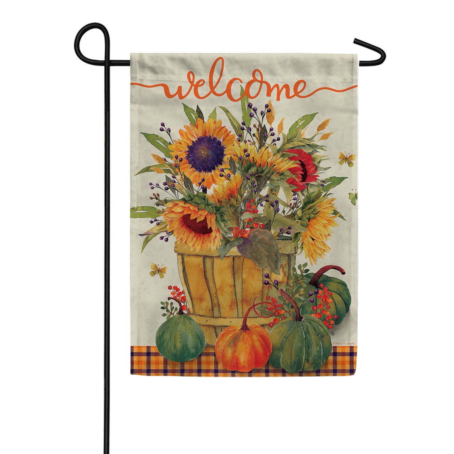 Sunflower Basket Welcome Garden Flag