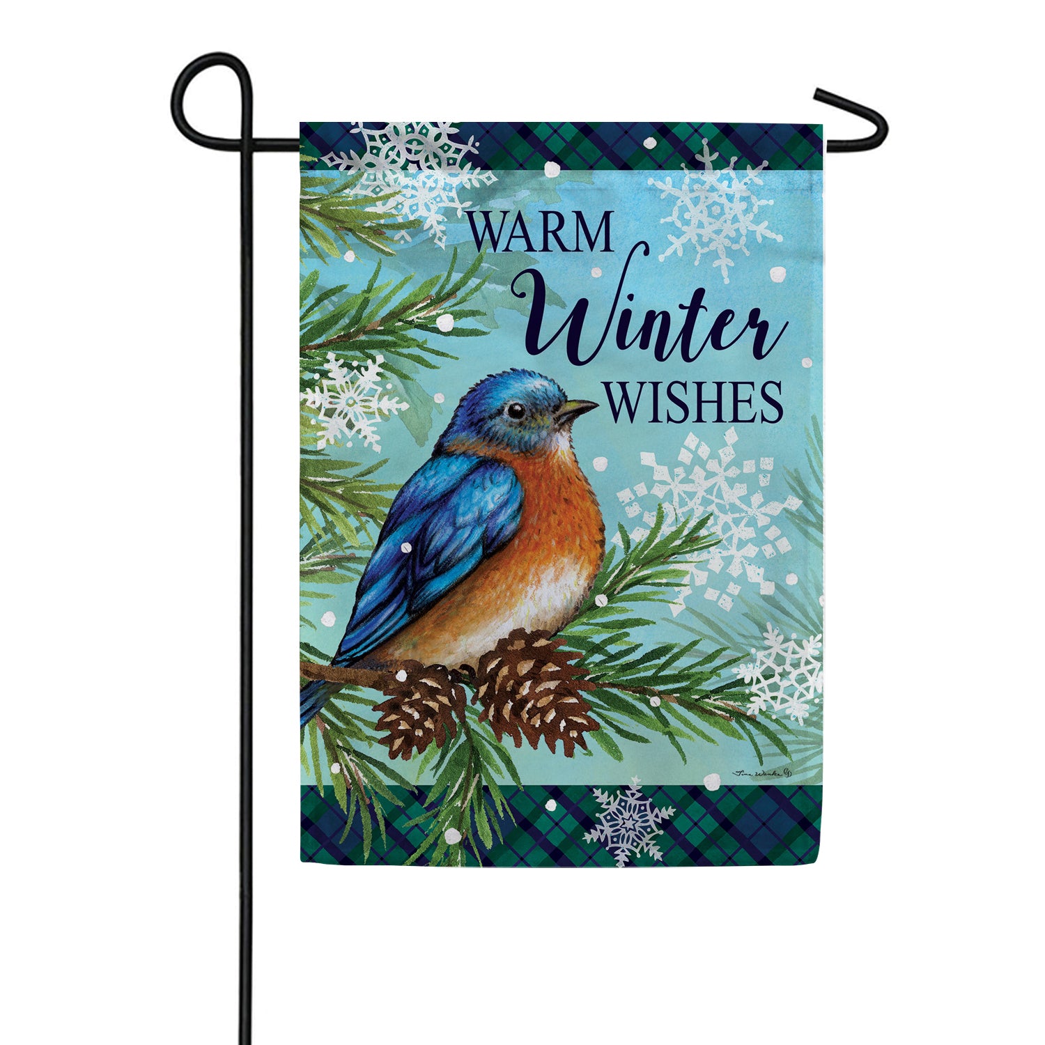 Warm Winter Bluebird Garden Flag