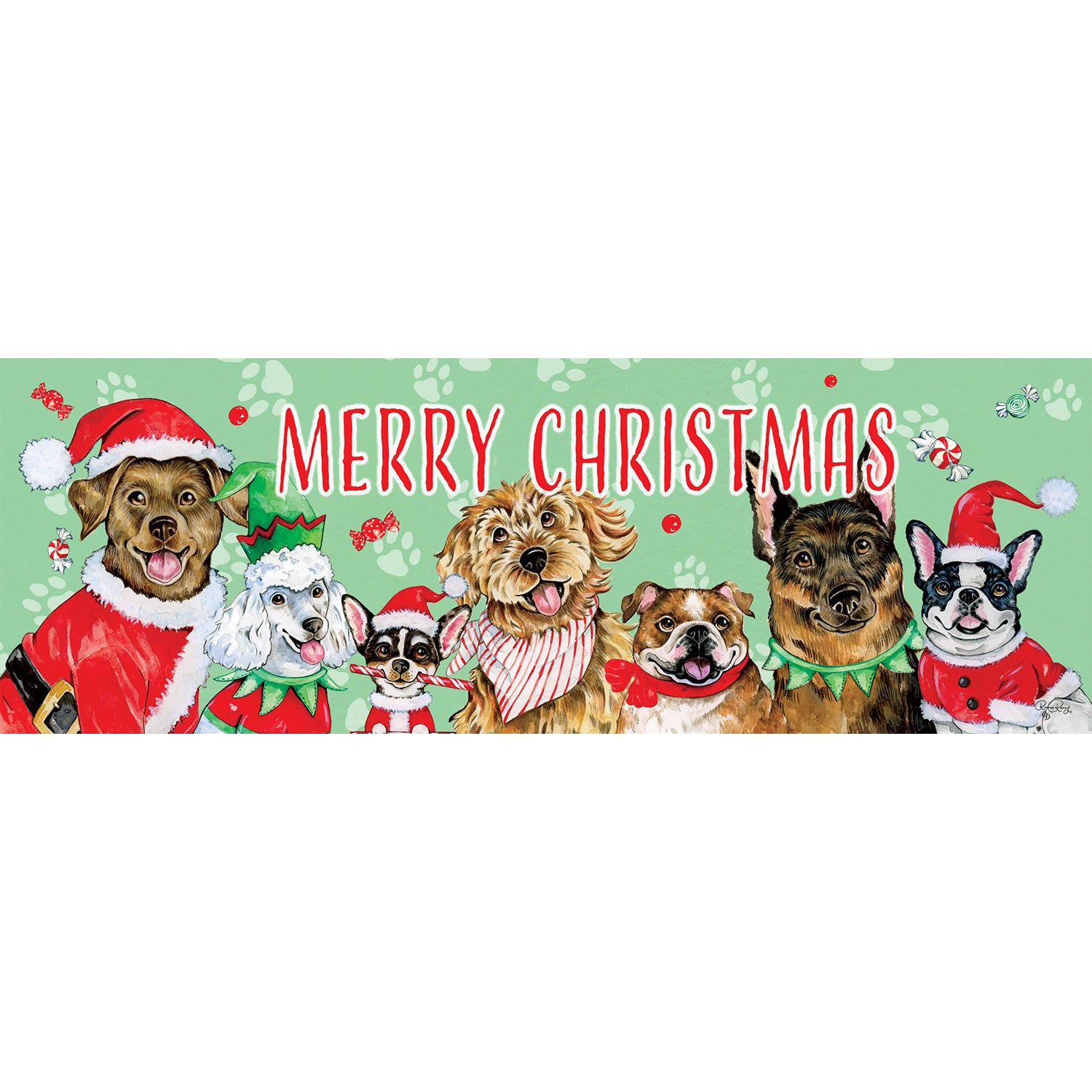 Custom Decor Christmas Dogs Signature Sign