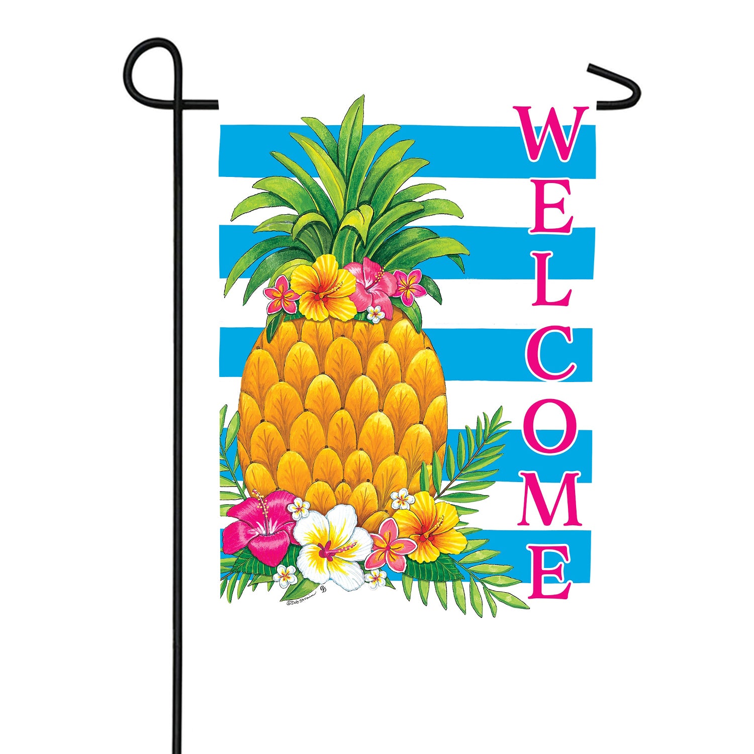 Pineapple Stripes Garden Flag