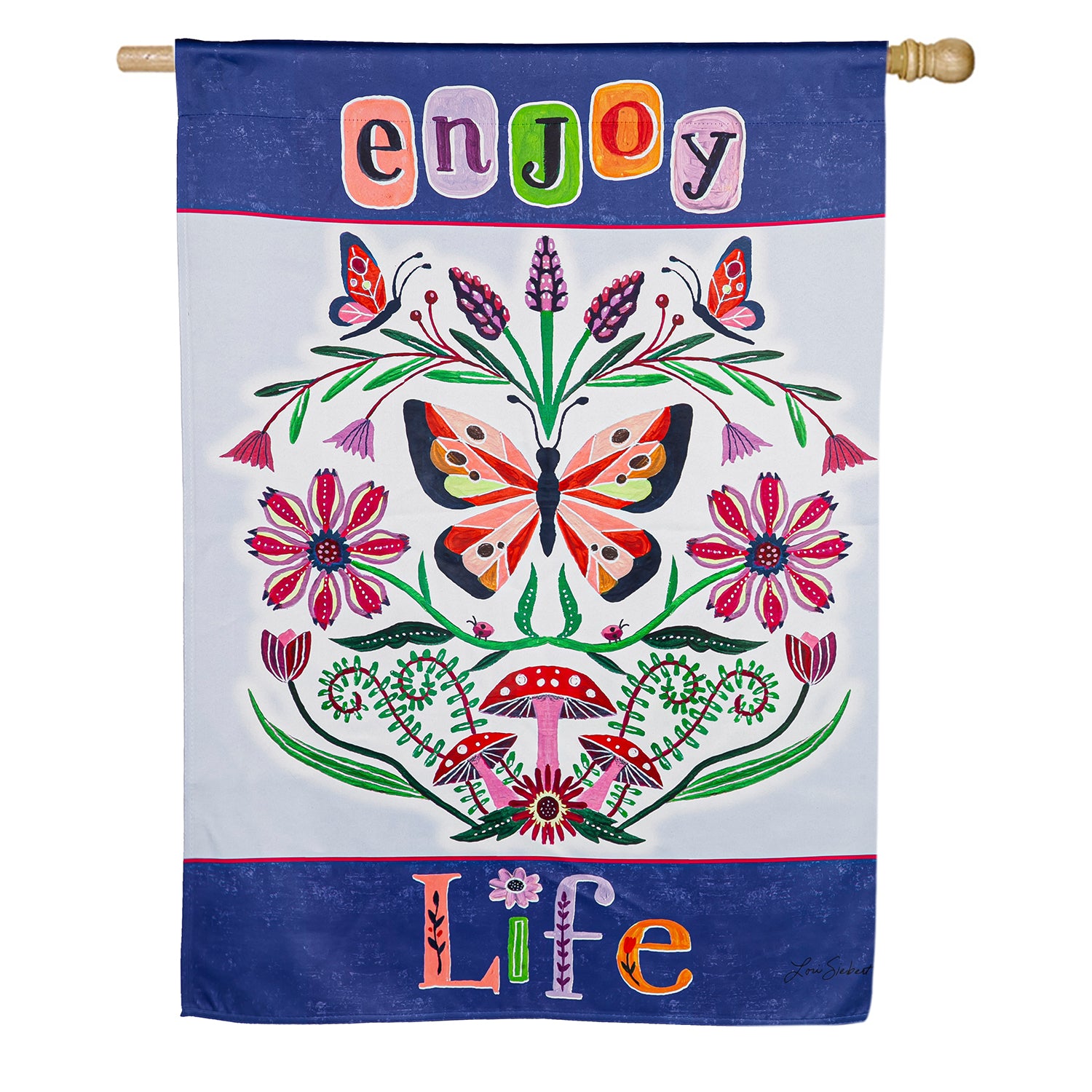 Enjoy Life Butterfly House Flag
