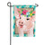 Floral Crowned Pig Linen Garden Flag