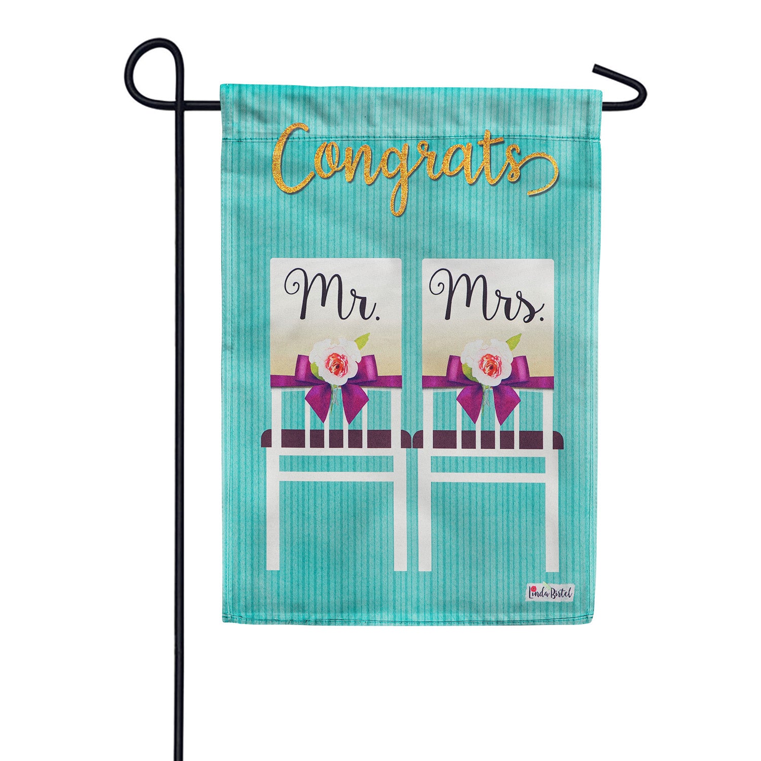 Mr. and Mrs. Chairs Suede Double Sided Garden Flag